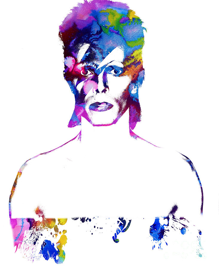 David Bowie - Watercolor Painting by Doc Braham