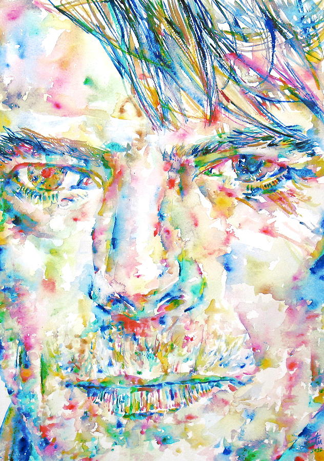 Portrait Painting - David Bowie Watercolor Portrait.4 by Fabrizio Cassetta