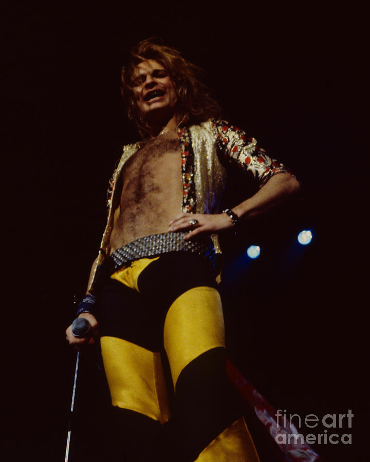 Van Halen Photograph - David Lee Roth - Van Halen at the Oakland Coliseum CA 12-2-1978  by Daniel Larsen