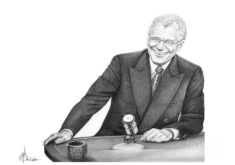 David Letterman Drawing by Murphy Elliott