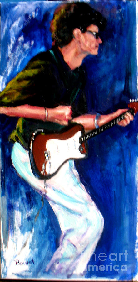 David on Guitar Painting by Beverly Boulet