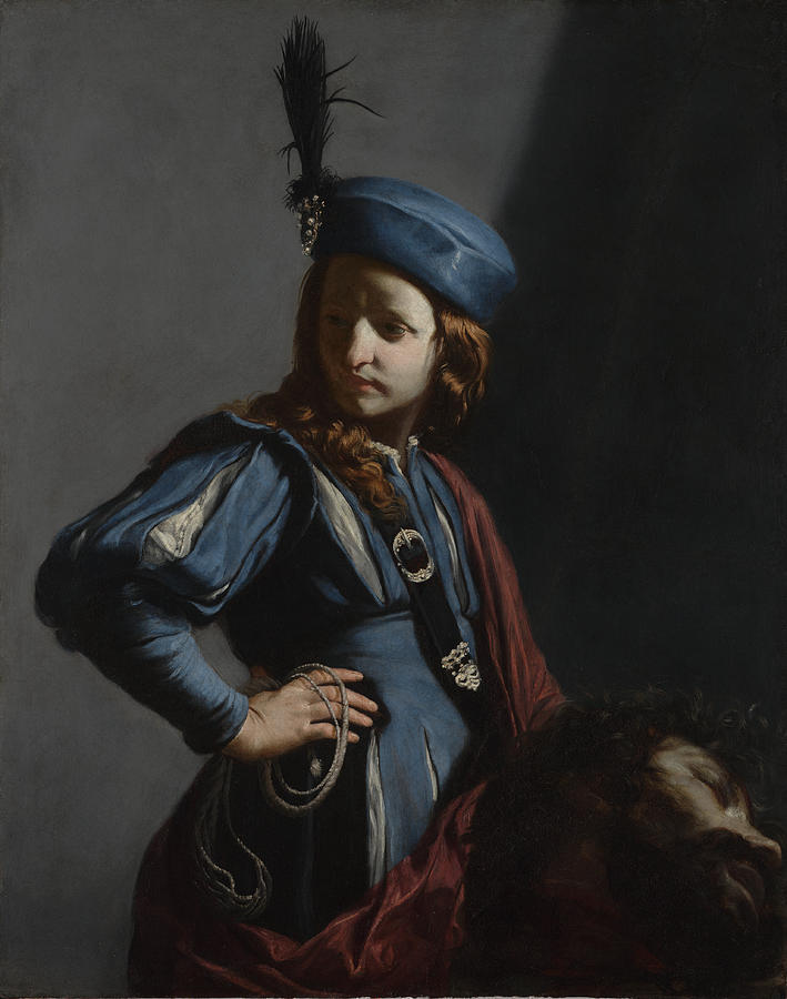 Portrait Painting - David with the Head of Goliath by Guido Cagnacci