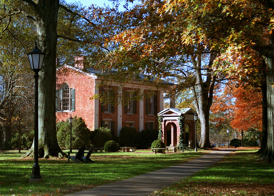 Davidson College Old Well and Philanthropic Hall in Autumn Photograph ...