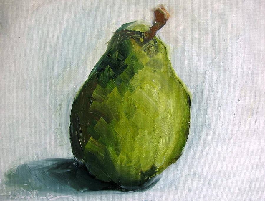 Pear Painting - DaVinci Pear by Susan Elizabeth Jones