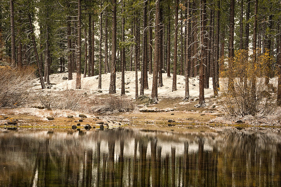 Davis Lake in Early Winter Photograph by Janis Knight