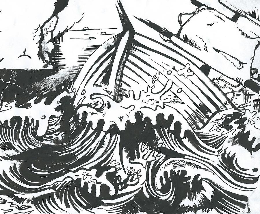 Pirates Drawing - Davy Jones be callin Ye by Nick Smithey