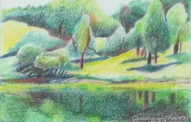 Trees Drawing - Dawes Aboretum by Jane Johnson Trees Drawing - Dawes Aboretum by Jane Johnson