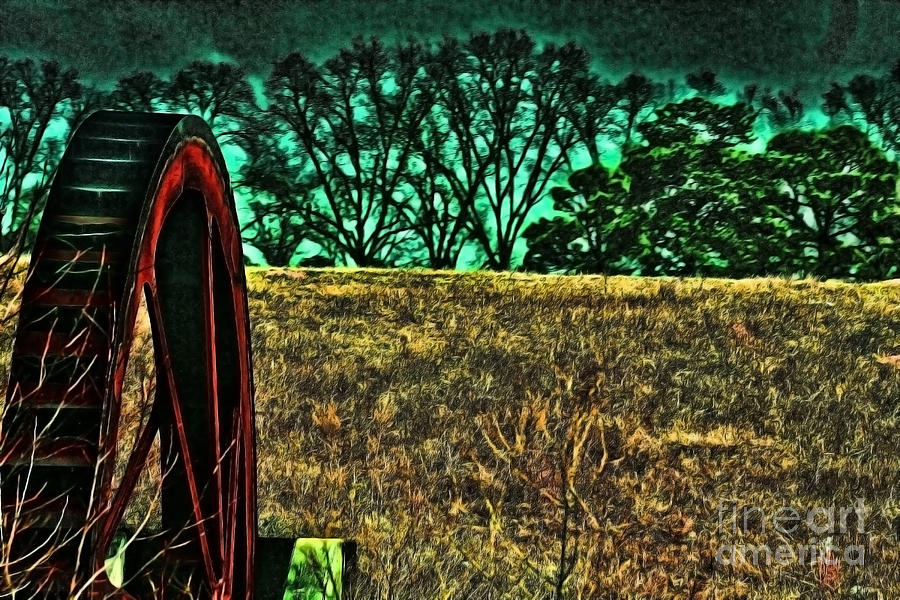 Dawn and the Waterwheel Green Photograph by Lesa Fine