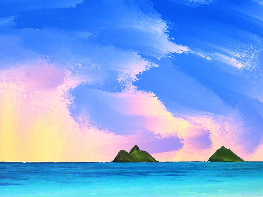 Dawn at Lanikai Painting by Dominic Piperata - Pixels