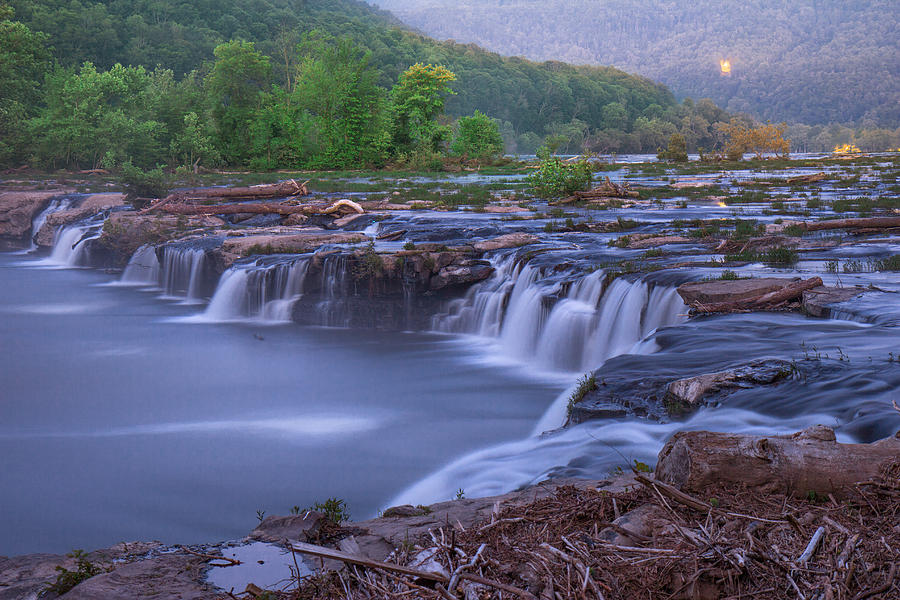 Dawn at Sandstone Falls Photograph by Mary Almond