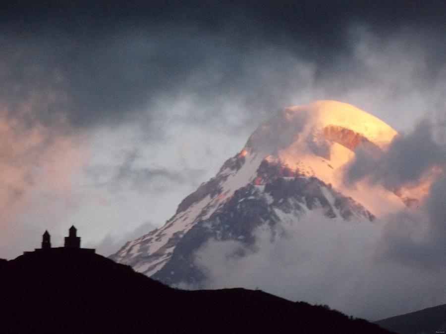 Dawn Caressing Mt Kazbek 1 Photograph by Anastasia Savage Ealy