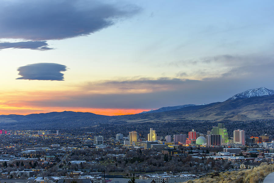 Dawn in Reno, Nevada Photograph by 4kodiak