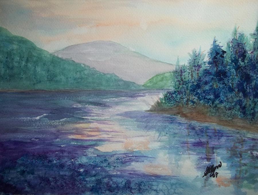 Dawn Kissed Lake North South Lake Painting by Ellen Levinson