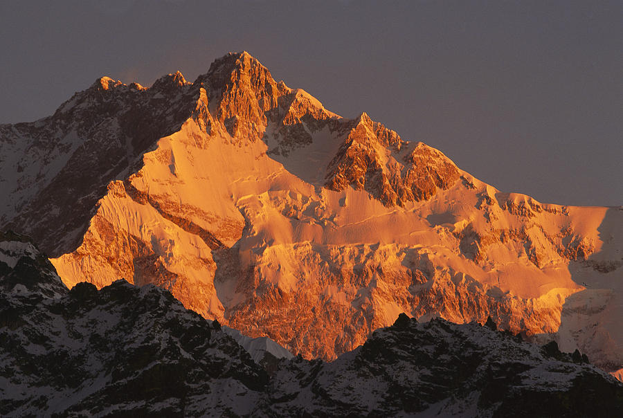 Nature Photograph - Dawn On Kangchenjunga Talung by Colin Monteath