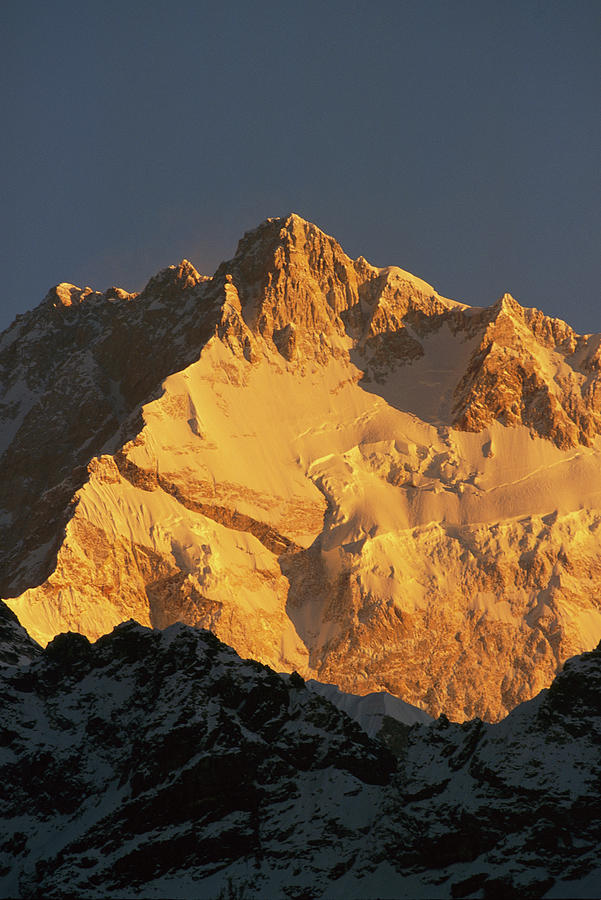 Dawn On Kangchenjunga Talung Face Photograph by Colin Monteath