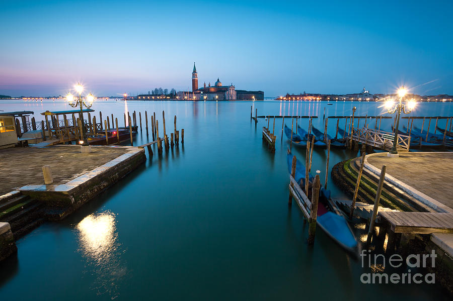 Dawn on the blue lagoon in Venice Photograph by Matteo Colombo