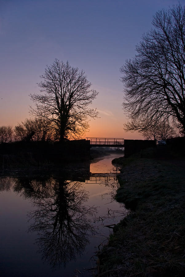 Dawn on the Grand Western Canal Photograph by Pete Hemington