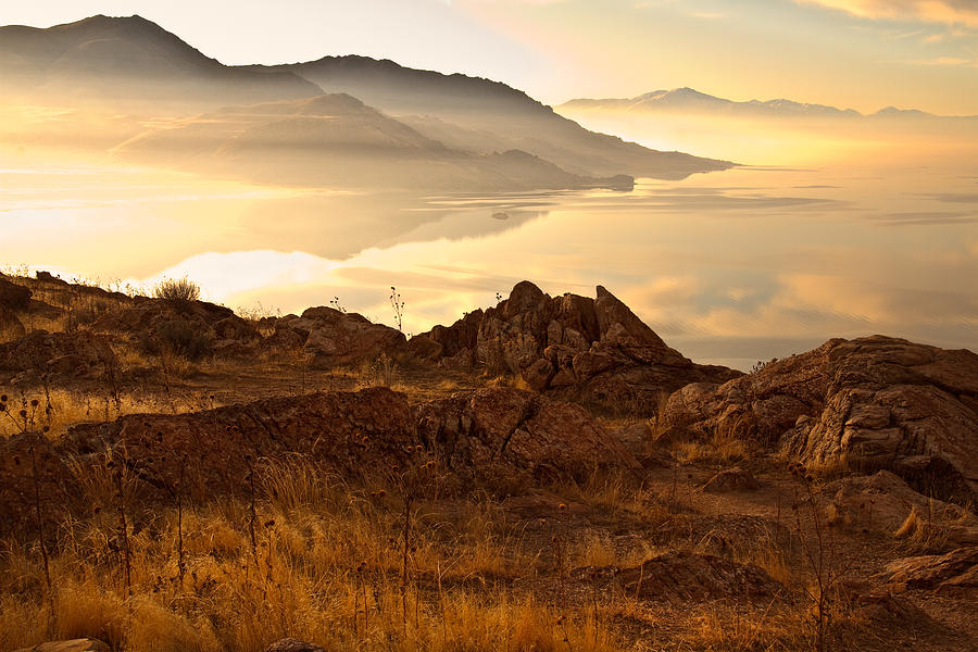 Dawn on the Great Salt Lake Photograph by Douglas Pulsipher