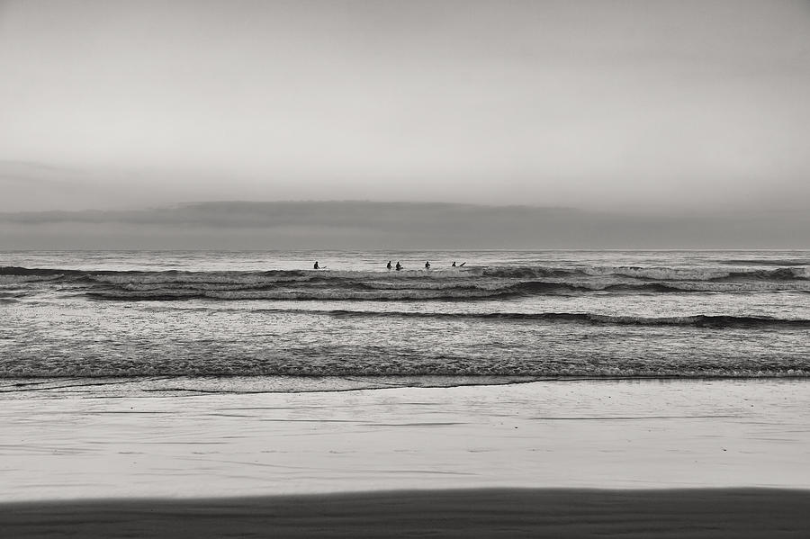Beach Photograph - Dawn Patrol Surfers 1 by Geoff Scott