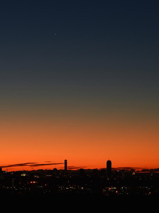 Dawn Sky over Boston Photograph by Ken Stampfer