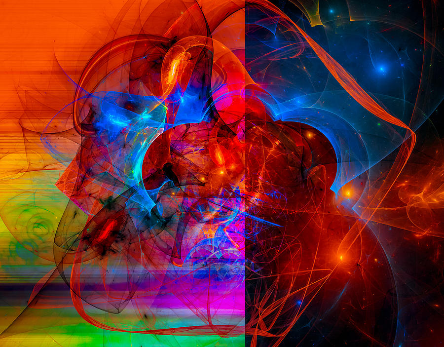 Colorful Digital Abstract Art - Day and Night Digital Art by Modern Abstract