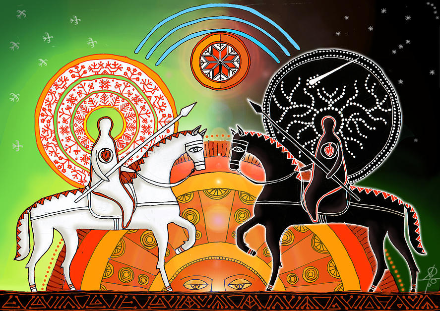 Slavic Mythology Digital Art - Day and Night by Maxim Sukharev Slavic Mythology Digital Art - Day and Night by Maxim Sukharev