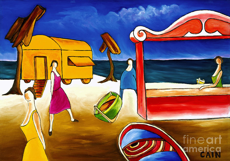 Day At The Beach Painting by William Cain