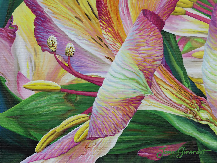 Day Lilies Painting by Jane Girardot