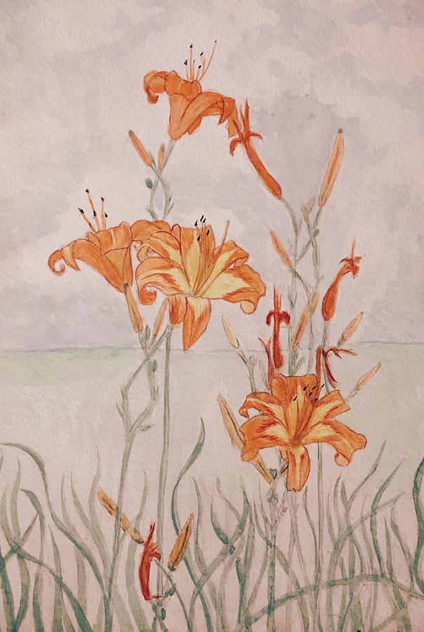 Flower Painting - Day Lililes by Anna Willard