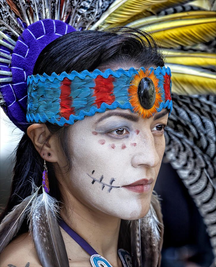 Day of the Dead El Museo del Barrio NYC 2014 Female Dancer Photograph by Robert Ullmann