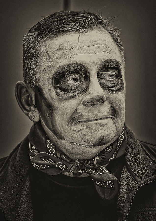 Day of the Dead El Museo del Barrio NYC 2014 Man with Bandana Photograph by Robert Ullmann