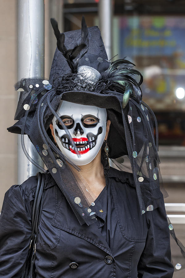 Day of the Dead El Museo del Barrio NYC 2014 Masked Costume Photograph by Robert Ullmann