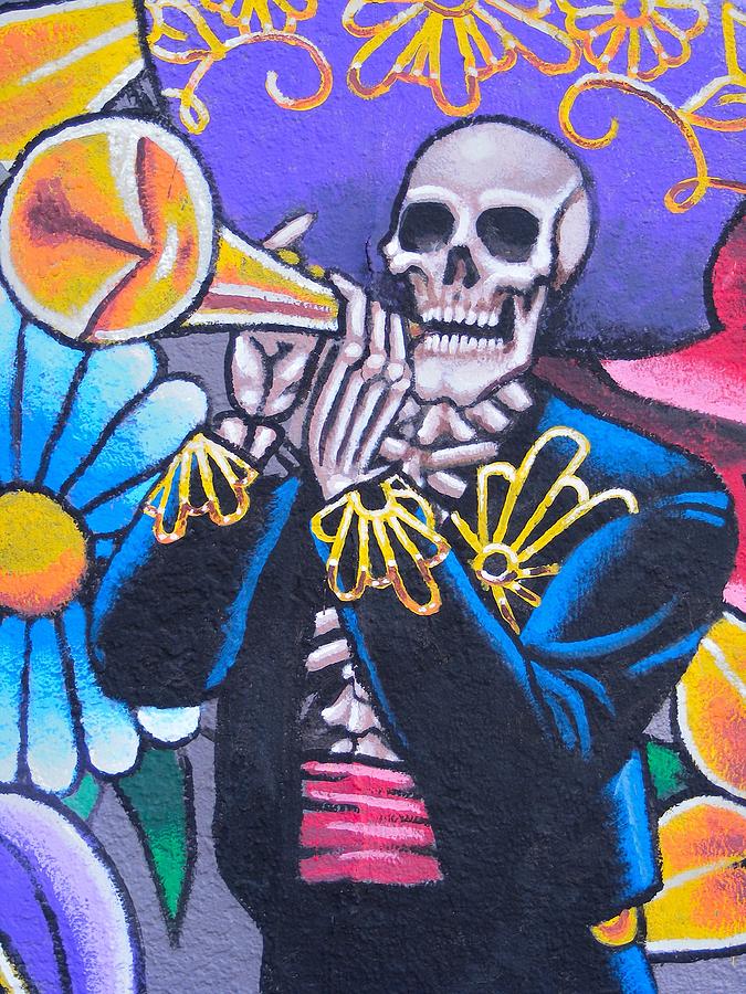 Day Of The Dead Photograph - Day of the Dead  Mariachi Trumpet Player by Kelly Mac Neill