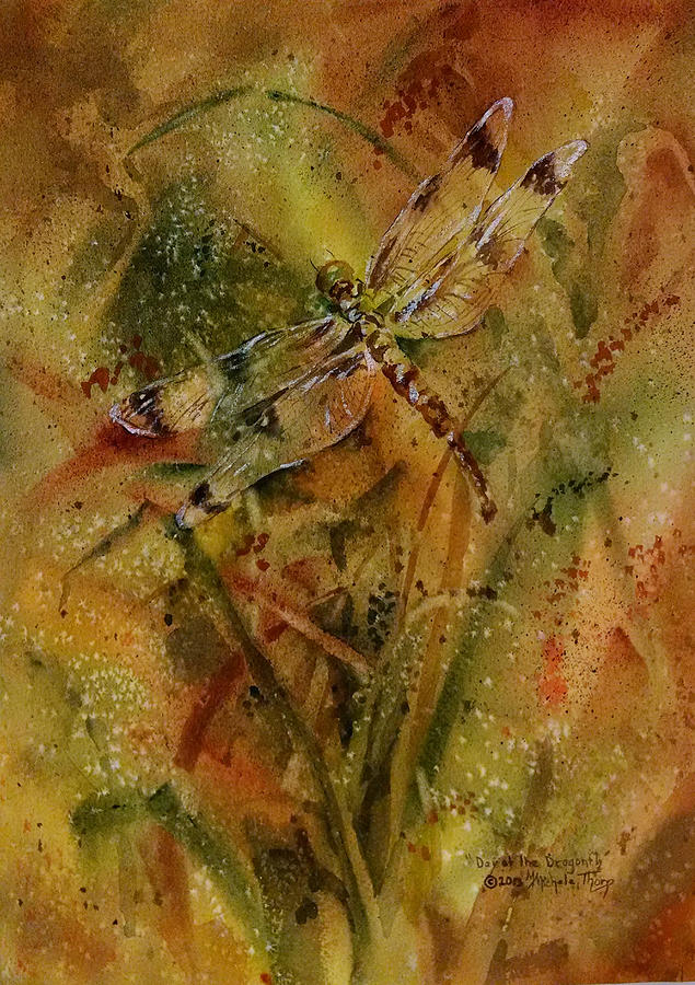 Dragonfly Painting - Day of the Dragonfly by Michele Thorp