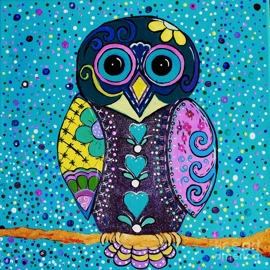 Day Owl Painting by Melinda Etzold