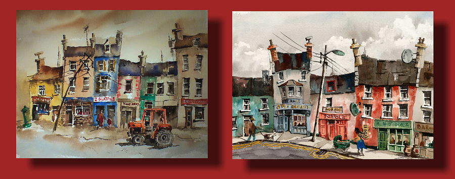 Val Byrne Painting - Day to Day Ennistymon Clare by Val Byrne