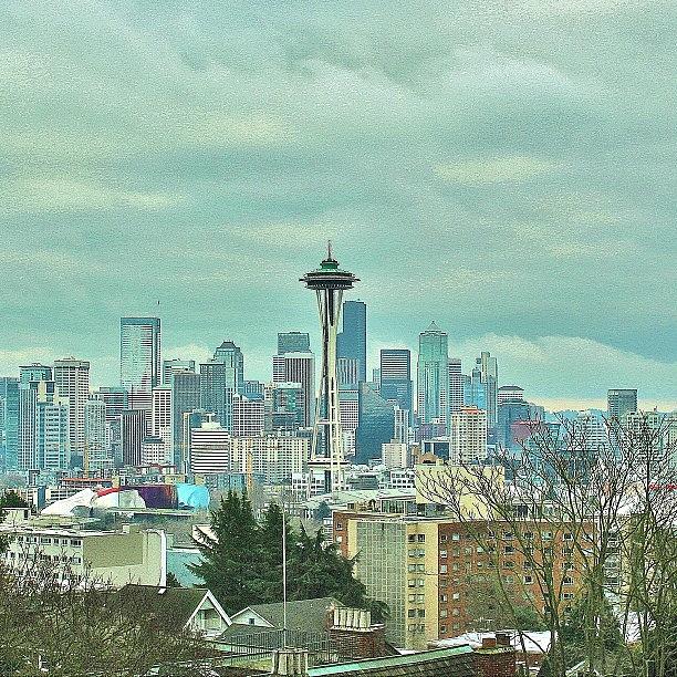 Nature Photograph - Day View Of Space Needle From Kerry Park by Tony Castle