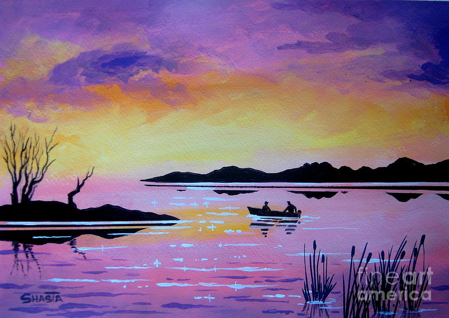 Impressionist Painting - Daybreak  Invitation  by Shasta Eone