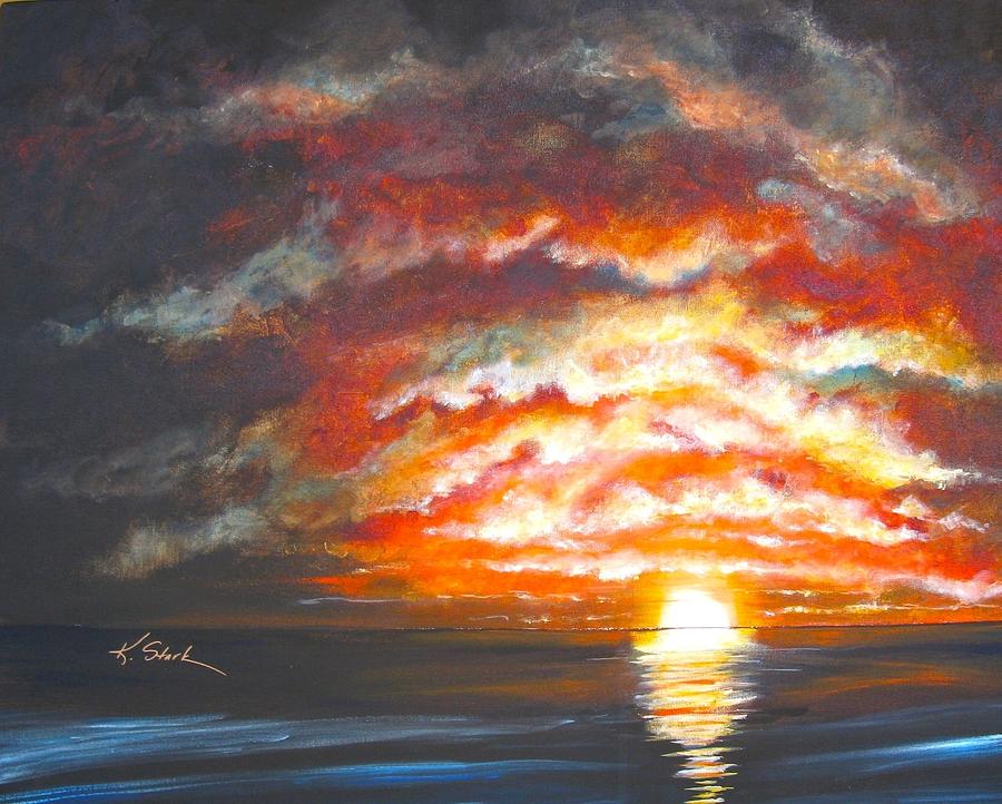 Daylight Burning Painting by Karen Stark