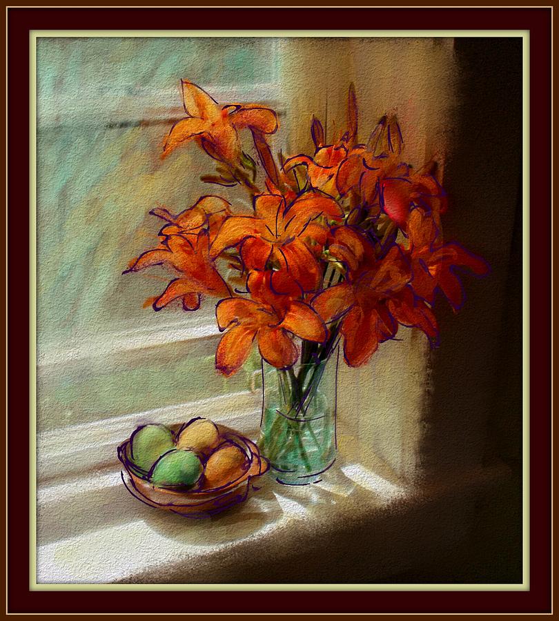 Flower Painting - Daylilies Still Life by Linda Seifried