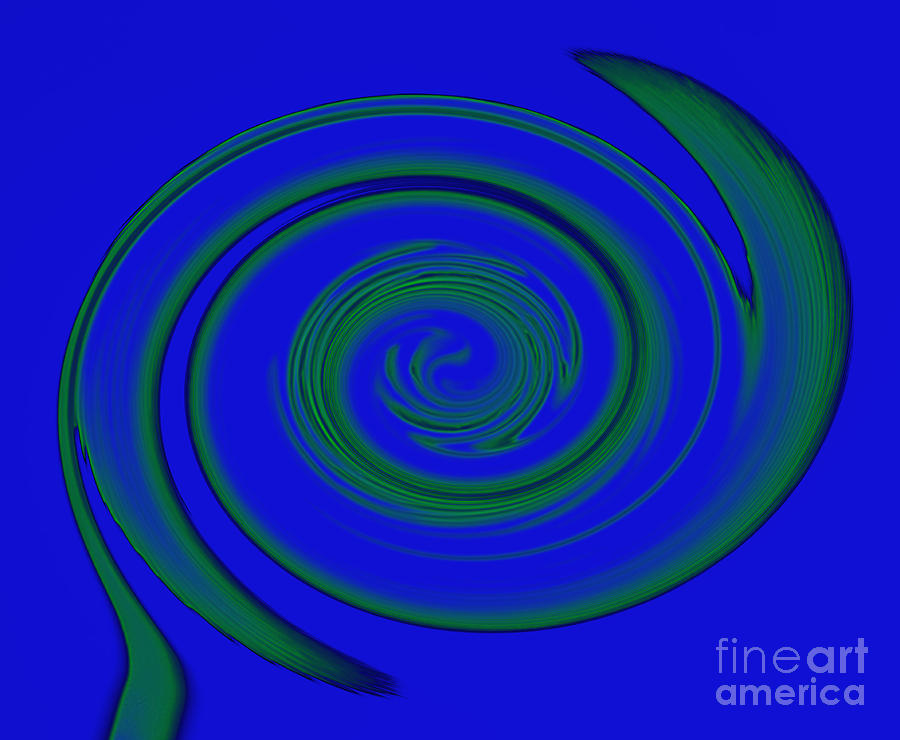 Abstract Photograph - Daylily Twirl On Blue by Tina M Wenger
