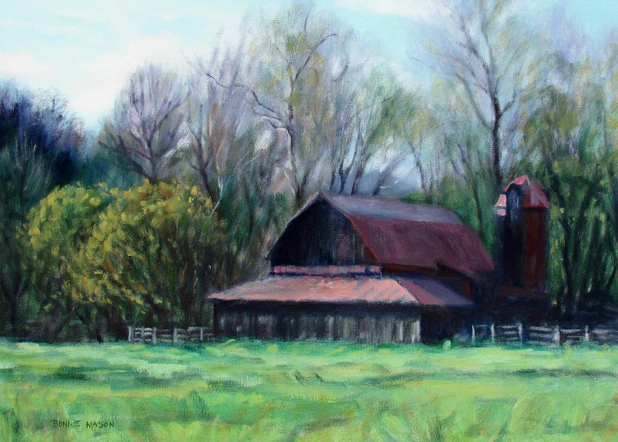 Barn Painting - Days End by Bonnie Mason