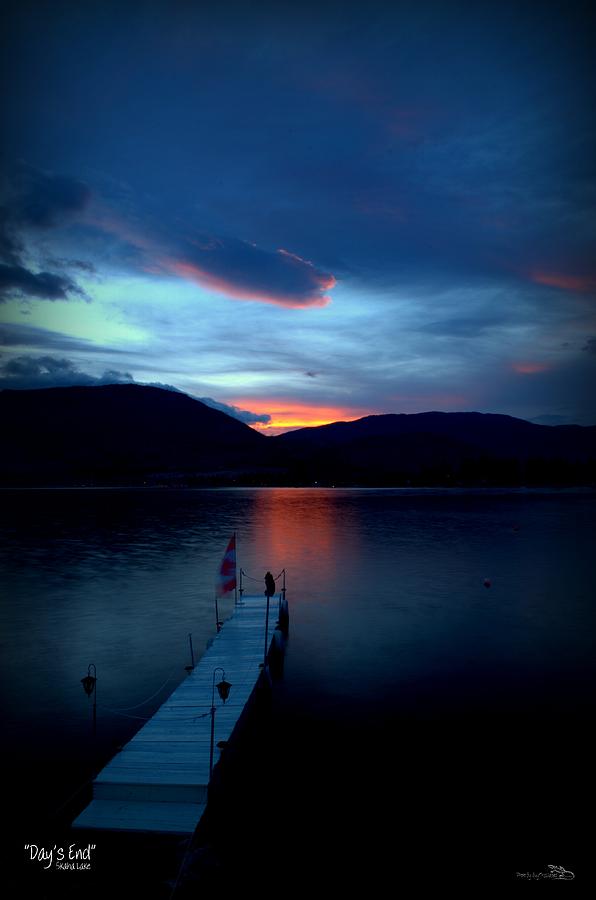Sunset Photograph - Days End - Skaha Lake 4-19-2014 by Guy Hoffman