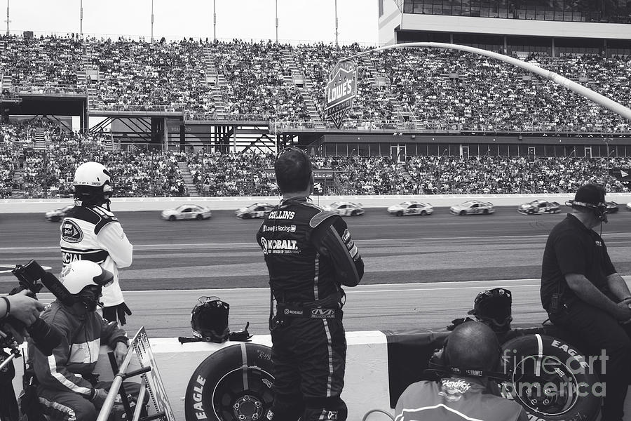 Black And White Photograph - Daytona 500 Pit Crew by Shanna Vincent