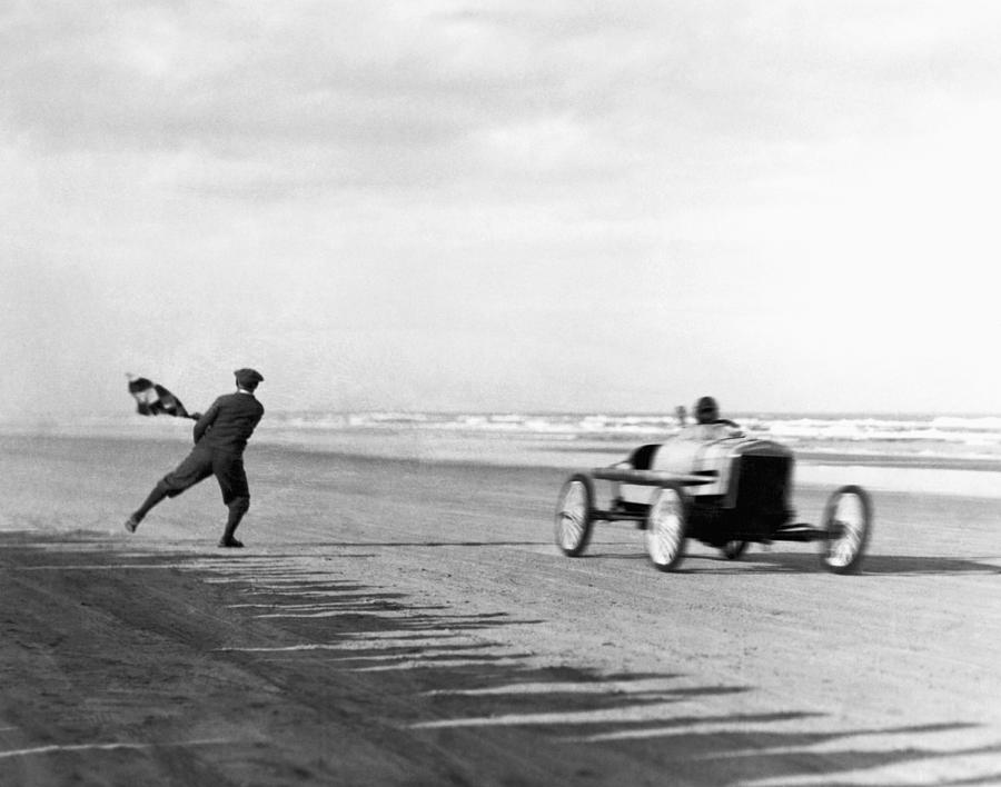 Daytona Beach Photograph - Daytona Beach New Years Races by Underwood Archives