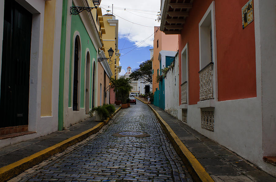 Architecture Photograph - Dazzling Caribbean Colors - a Street in San Juan Puerto Rico by Georgia Mizuleva
