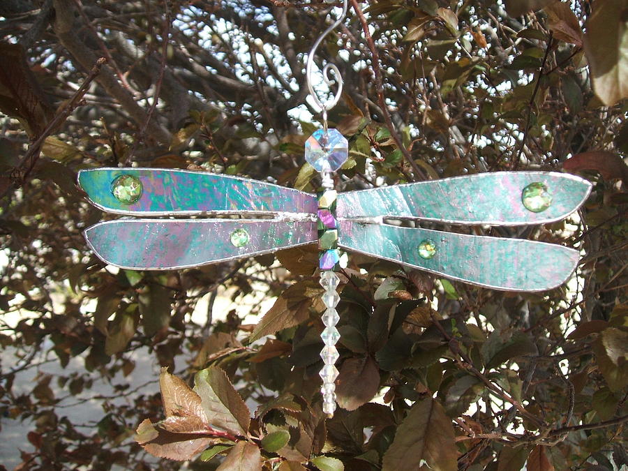 Dragonfly, stained glass dragonfly, dragonfly suncatcher, clear wing dragonfly ornament, dragonfly decor, iridescent outlets dragonfly decoration