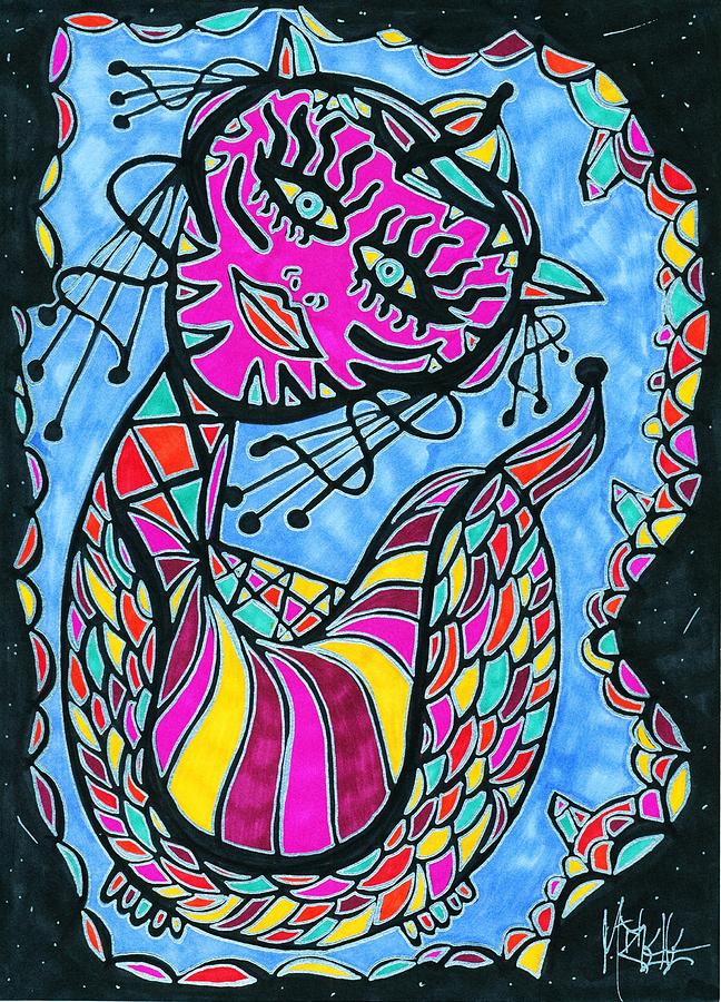 Abstract Drawing - Dazzling Serpent by Michelle Villarreal