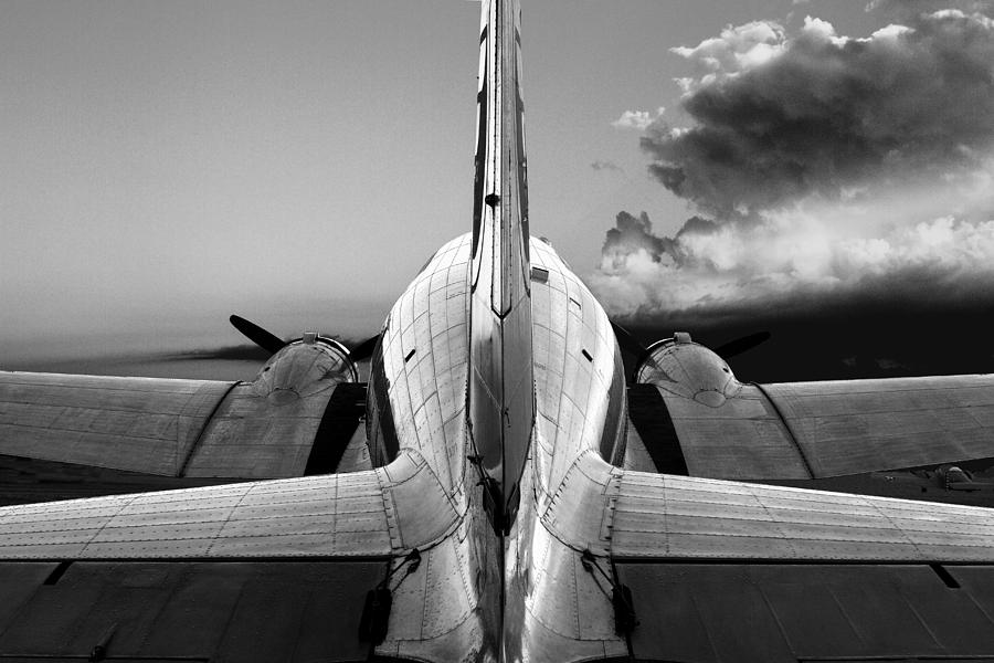 Black And White Photograph - DC-3 Rear View 1 by Maxwell Amaro