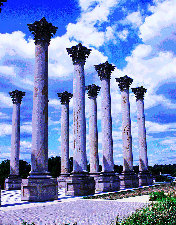 DC Botanical Garden Columns Photograph by Larry Oskin